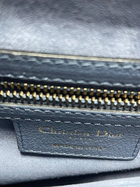 Sold Dior Saddle Medium leather greyish blue