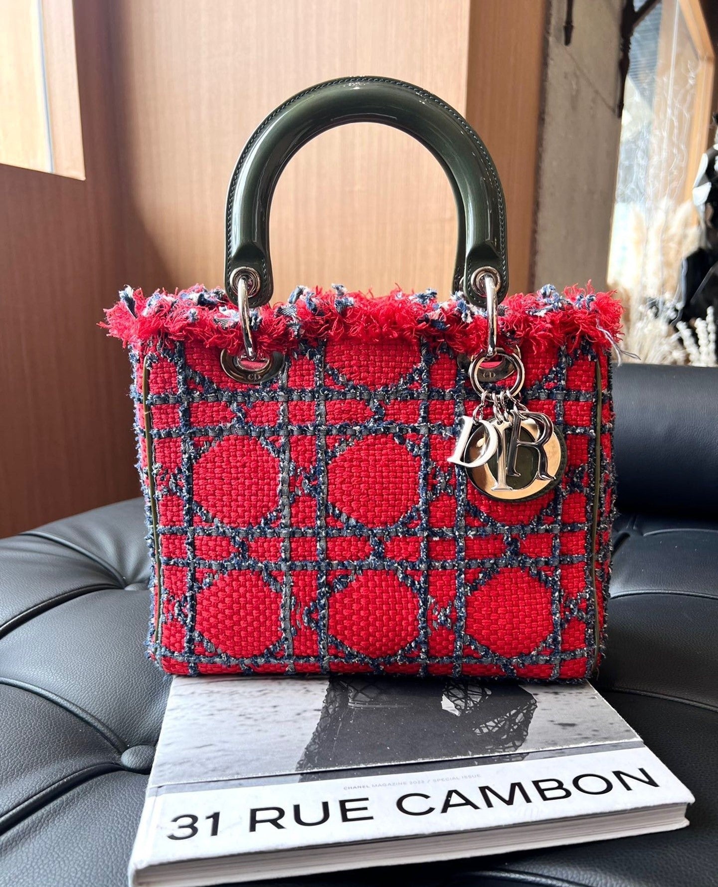 Sold Lady Dior Medium Tweed Handbag