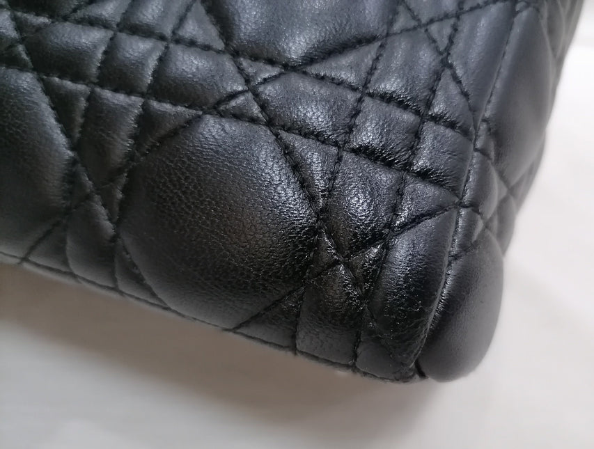 Sold Lady Dior Medium Black Cannage Lambskin Leather