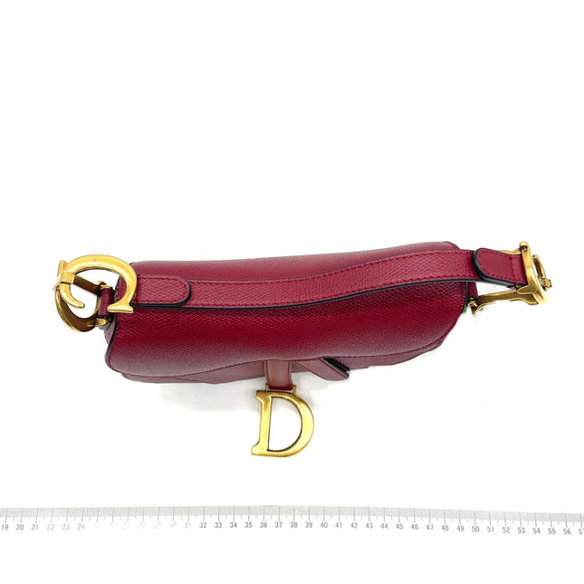 Sold Dior Saddle bag red grain leather mini size with strap
