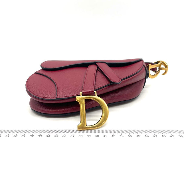 Sold Dior Saddle bag red grain leather mini size with strap