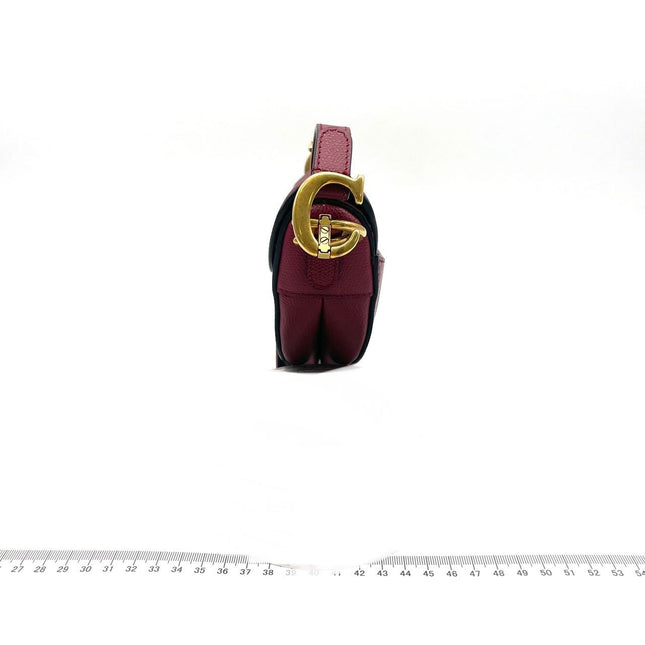 Sold Dior Saddle bag red grain leather mini size with strap