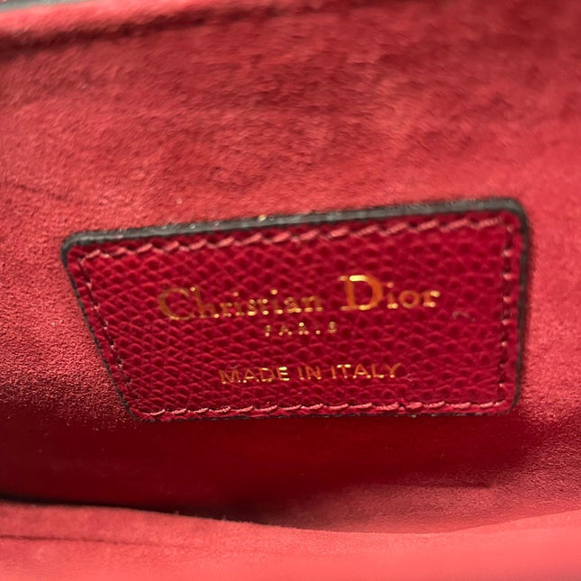Sold Dior Saddle bag red grain leather mini size with strap