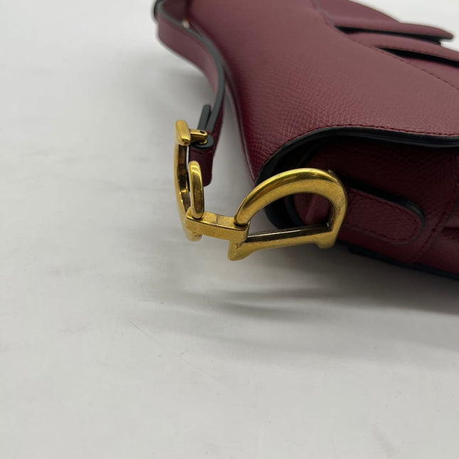 Sold Dior Saddle bag red grain leather mini size with strap
