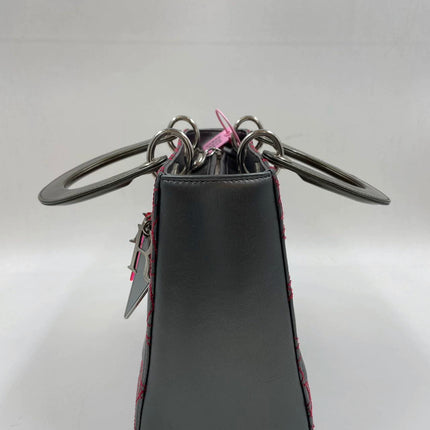 Sold Lady Dior Medium Gunmetal Grey Cannage Lambskin 2011 Limited Edition Handbag