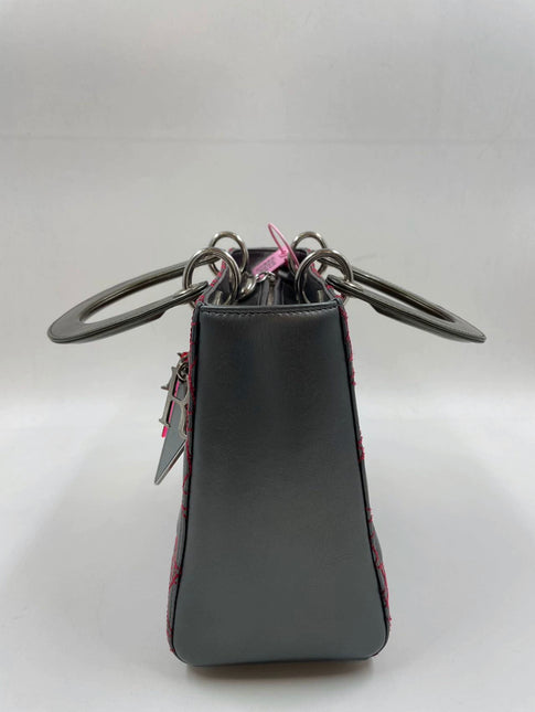 Sold Lady Dior Medium Gunmetal Grey Cannage Lambskin 2011 Limited Edition Handbag