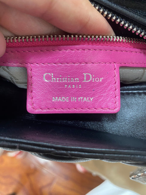 Sold Lady Dior Black Medium Cannage Lambskin leather handbag