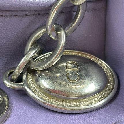 Sold  Lady Dior Medium Cannage lambskin leather pastel purple/lilac/lavender handbag with shoulder strap