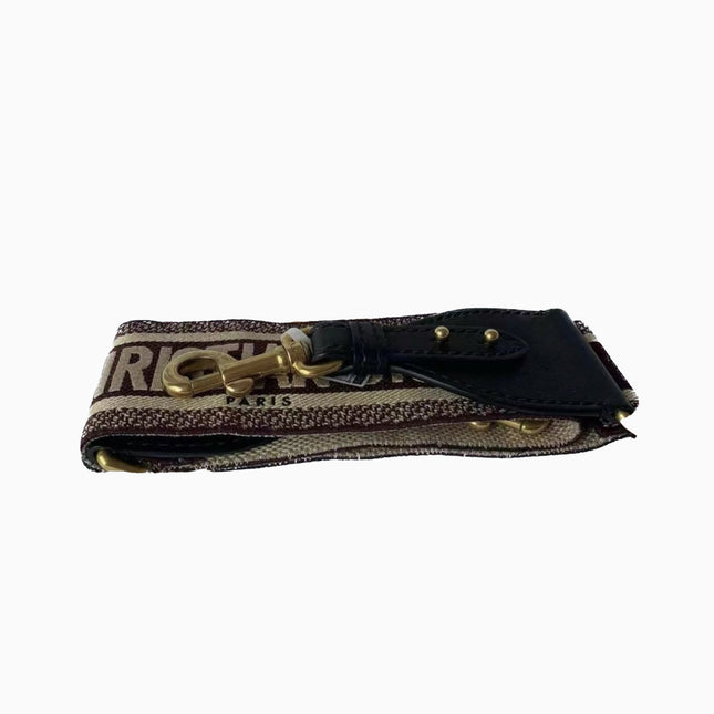 Sold Dior Strap red and beige canvas with Dior Logo Embroidery