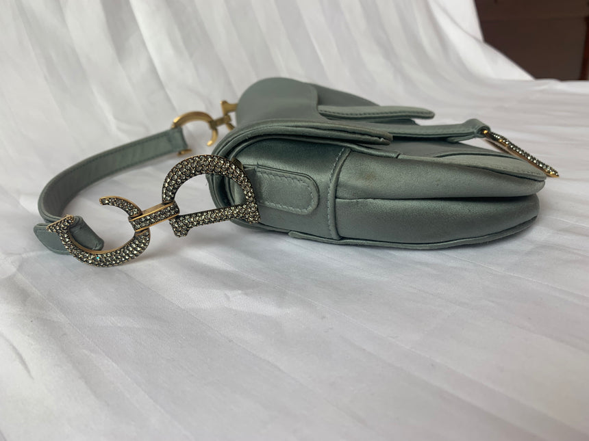 Sold Dior Saddle Mini Silk grey with crystals