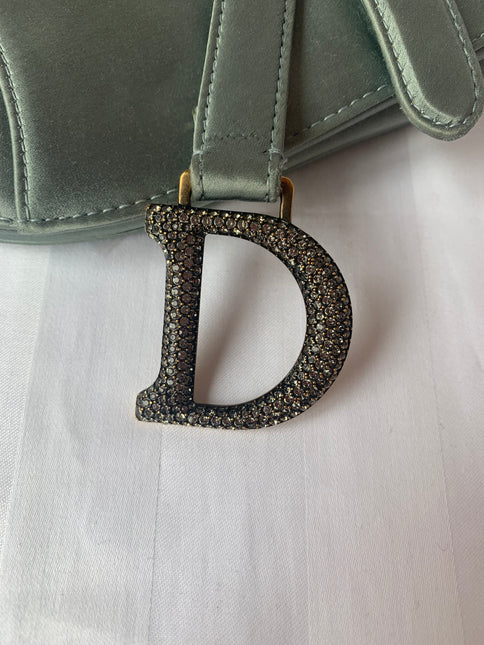 Sold Dior Saddle Mini Silk grey with crystals