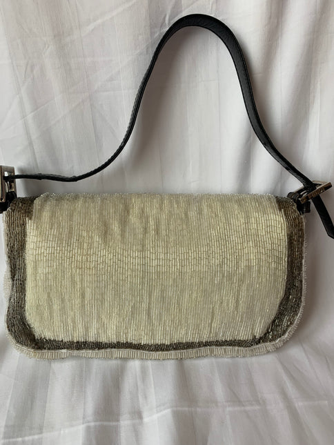 Sold Fendi Baguette Glitter white and grey