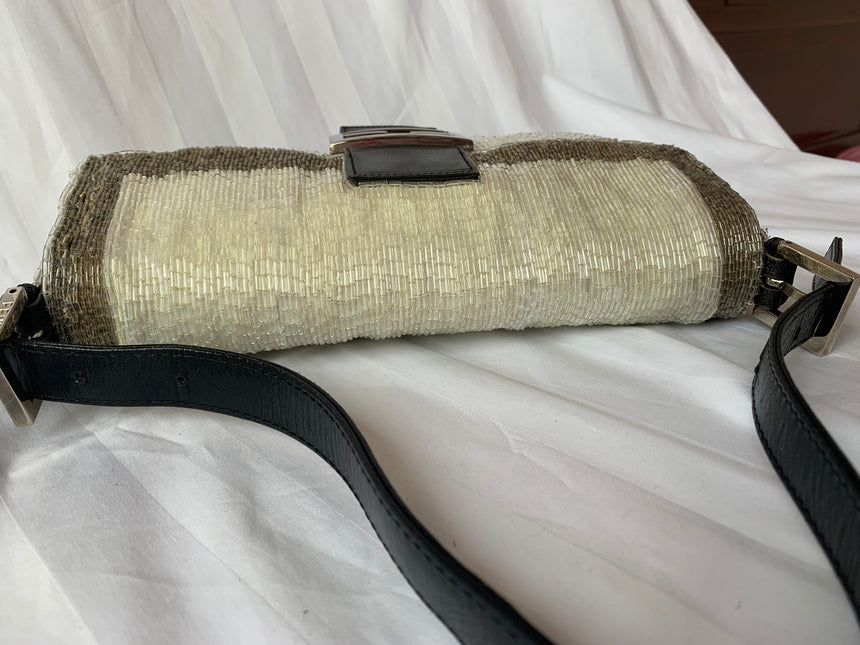 Sold Fendi Baguette Glitter white and grey