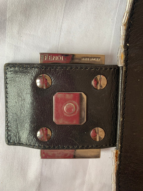 Sold Fendi Baguette Glitter white and grey