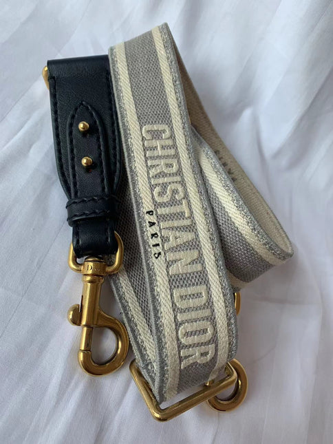 Sold Dior Strap Grey canvas with Dior Logo Embroidery