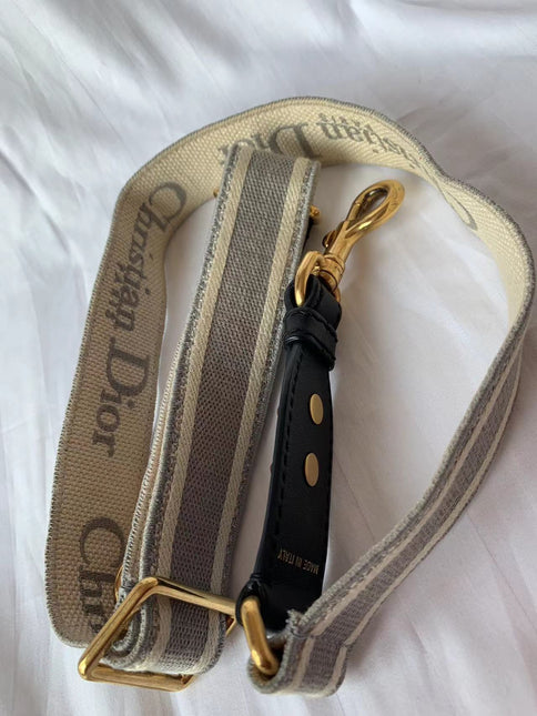 Sold Dior Strap Grey canvas with Dior Logo Embroidery