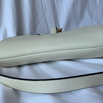 Sold Dior Saddle White Medium Grained Leather Handbag like new