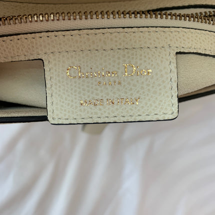 Sold Dior Saddle White Medium Grained Leather Handbag like new