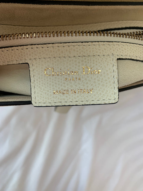 Sold Dior Saddle White Medium Grained Leather Handbag like new