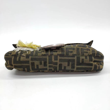 Sold FENDI Baguette Zucca Print with Flower Embroidery