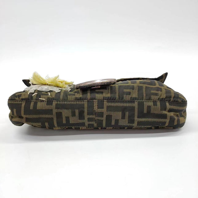 Sold FENDI Baguette Zucca Print with Flower Embroidery