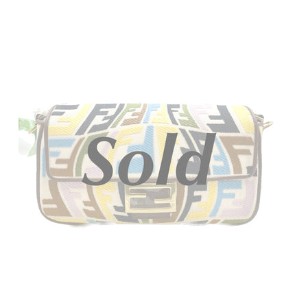 Sold Fendi baguette multicolor psychedelic FF vertigo canvas crossbody bag