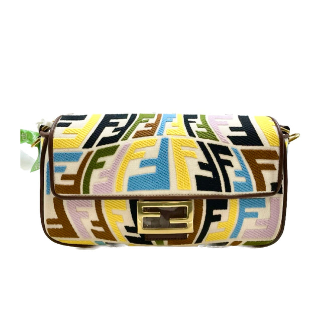 Sold Fendi baguette multicolor psychedelic FF vertigo canvas crossbody bag